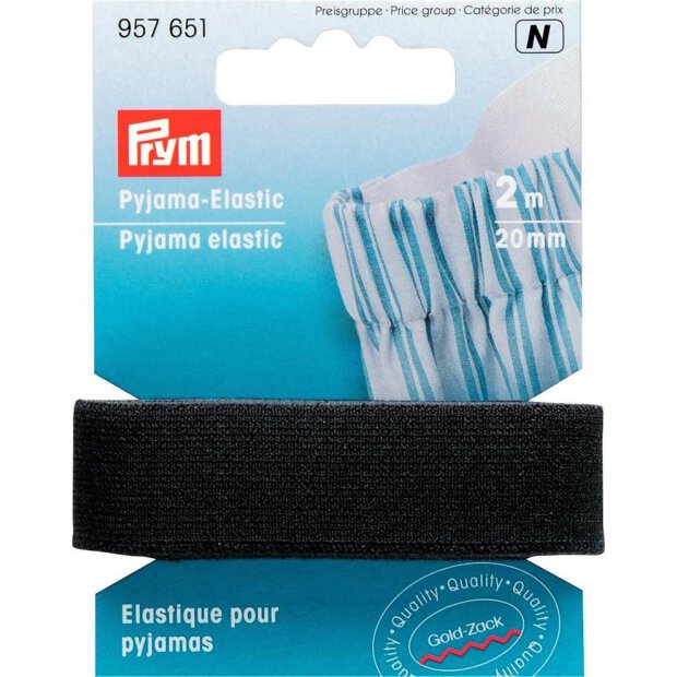 PRYM Pyjama-Elastic 2m/20mm schwarz